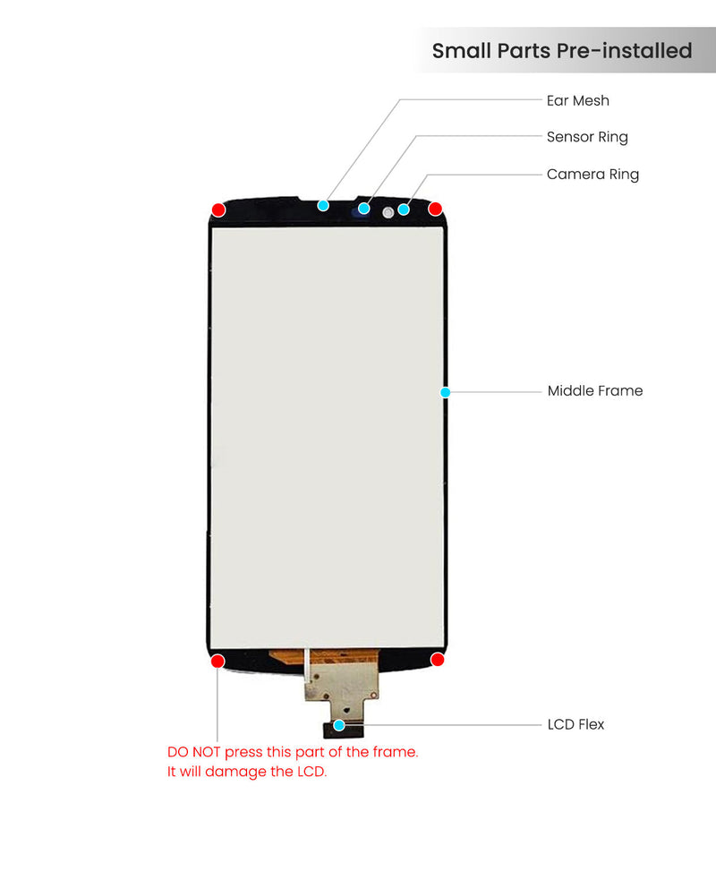 LG K10 (M250 / 2017) / K20 (VS501) / K20 Plus (MP260) Pantalla LCD Con Bisel (Reacondicionada)